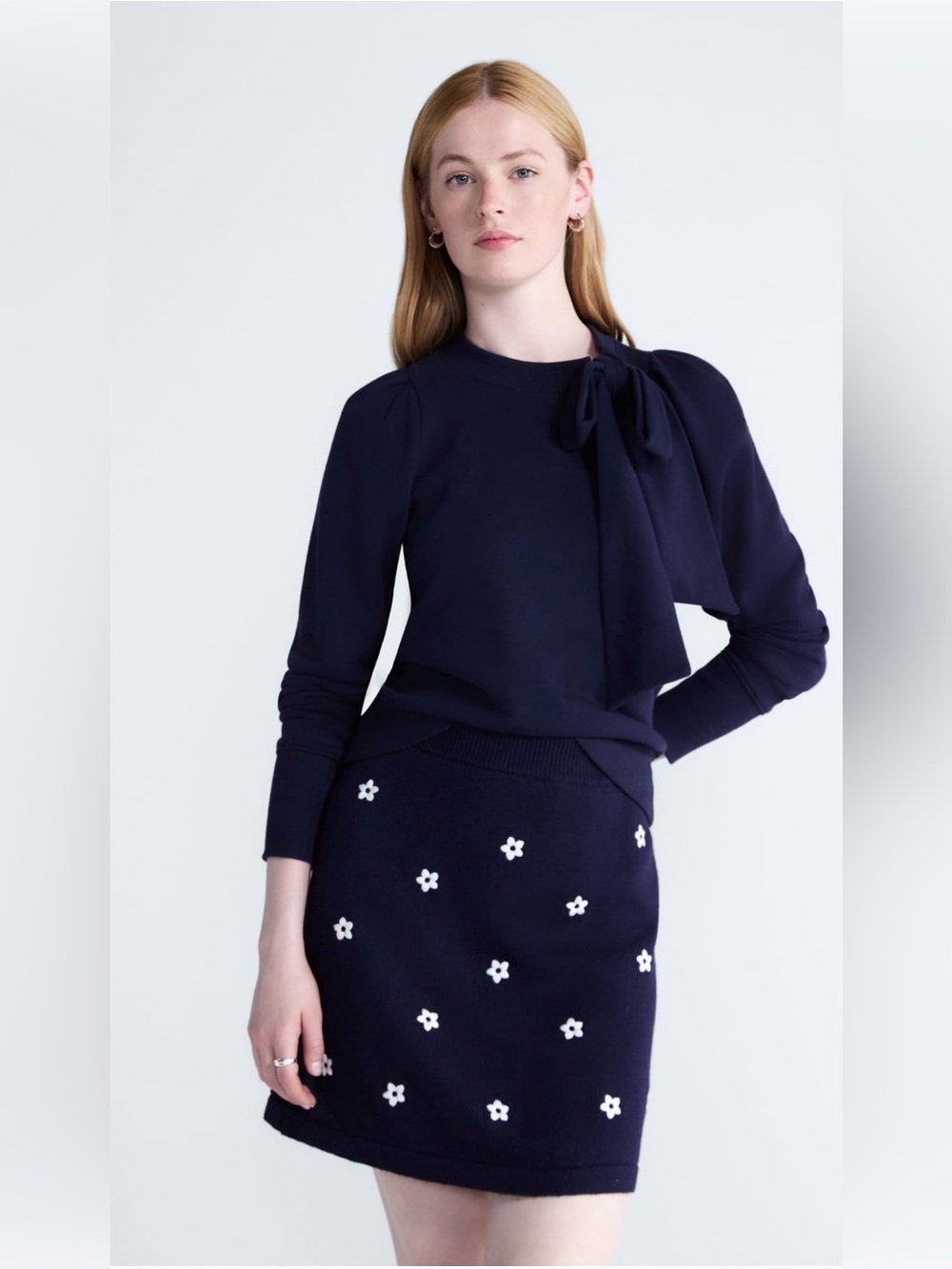 Free Assembly Women’s Bow Neck Sueded Terry Sweatshirt